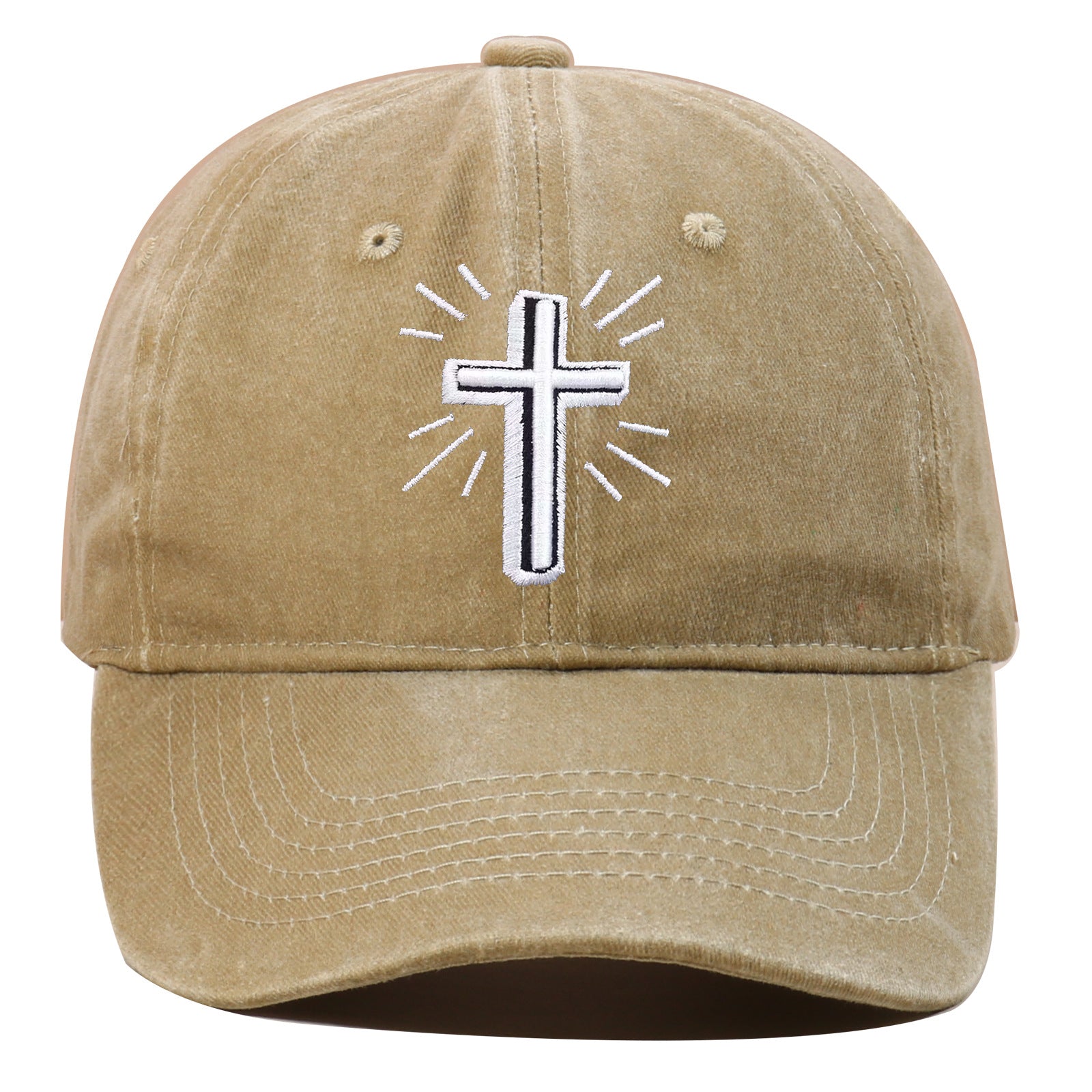 Wholesale Cross Embroidered Cotton Baseball Caps